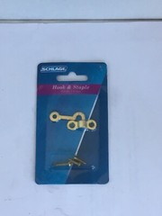 NEW Hobby Hardware Schlage Solid Brass Hook & Staple 5/8 X 1-3/4