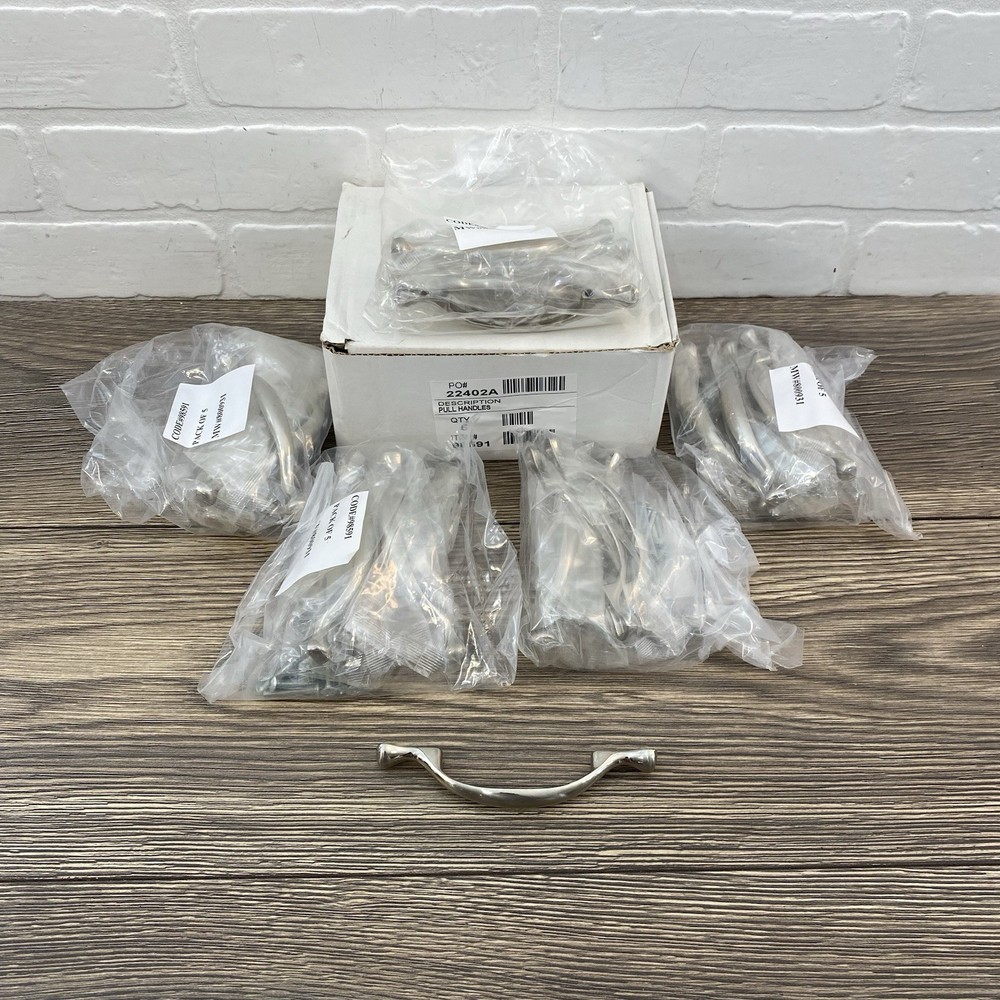 Lot Of 25 Brushed Satin Nickel Silver 5″ New Drawer Pulls