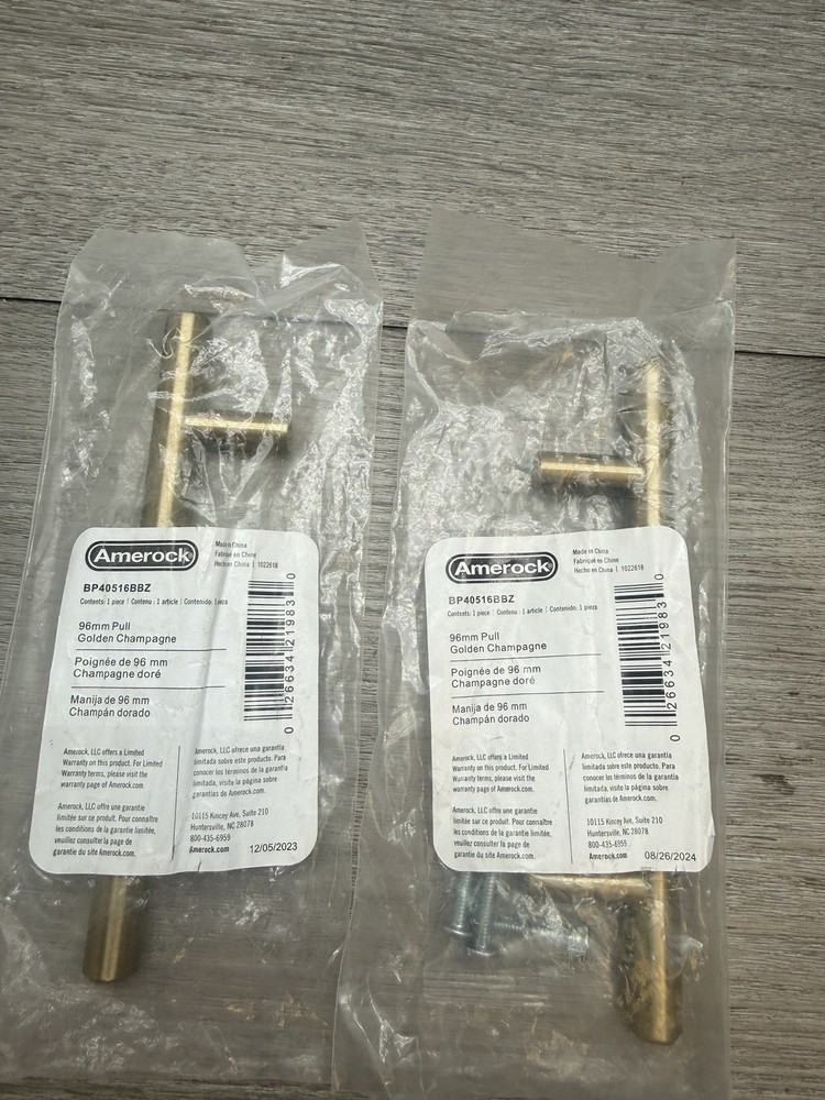 LOT OF 2 Amerock BP40516BBZ Bar Cabinet Drawer Pull, 3-3/4 in Golden Champagne