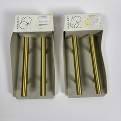 Set of 2 Project 62 Gold Drawer Handle Set Brushed Brass Finish 5.5″ Length NWIB