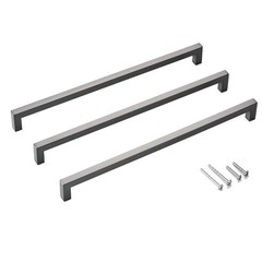 Aibeli 10 Pack Long Cabinet Pulls 12 3/5″ Hole Center Ancient Grey Drawer Pulls