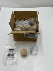 Box of 12 Liberty Knob P33780C-UN-CP Unfinished Wood Round Cabinet Hardware