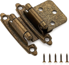 Ravinte 10 Pack (5 Pairs) 1/2″ Overlay Cabinet Hinges, Self-Closing Semi-Conceal