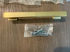 Lot Of 19 Brushed Gold Cabinet Handles 5”Hole Center Solid Zinc Alloy 6” Length