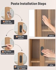 MeBantoo Adhesive Door Handles, 4 Inch Screen Door Handle, 16 Pack Black