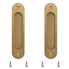 2 PCS 180MM Oval Recessed Sliding Door Flush Pull Bronze Gold Barn Handle
