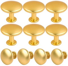 Pack of 10 Round Shape Drawer Pulls Golden Plated Furniture Cupboard Frosted …