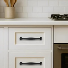 2 Pack 10 Inch Hole Center Matte Black Heavy Duty Solid Cabinet pulls Ideal f…