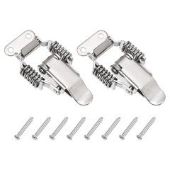 Stainless Steel Spring Loaded Toggle Latch, (S,Silver) (2 Pcs)