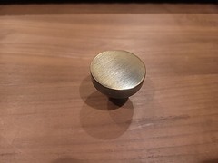 Colonial Bronze Company Round Cabinet Knobs– Antique Brushed Brass Finish