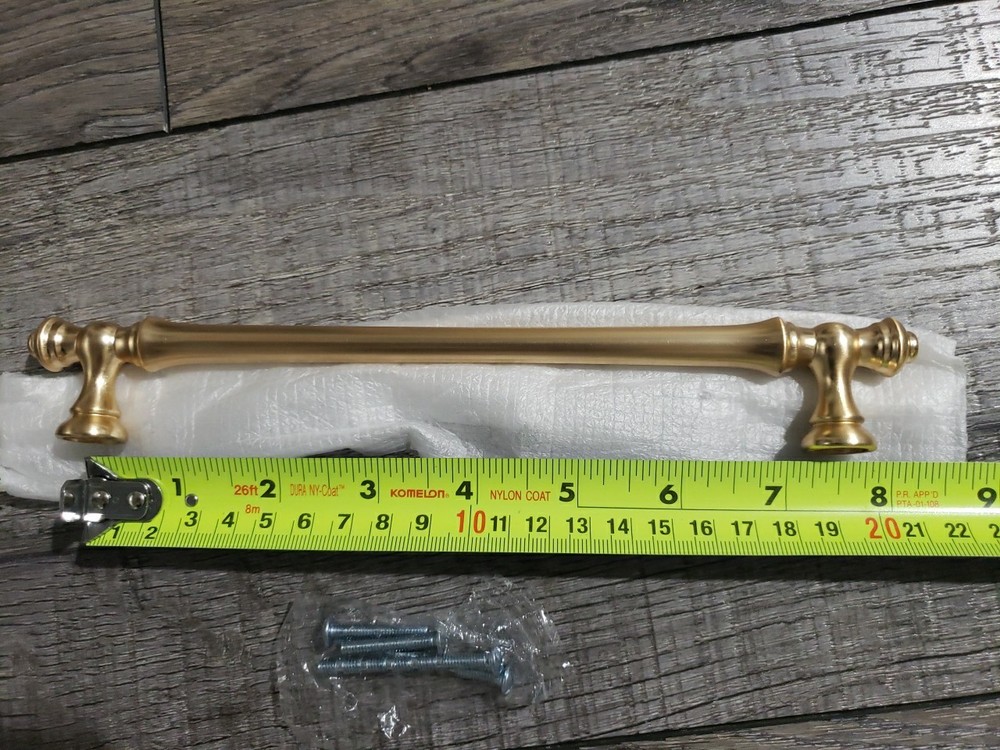 1pk Amerdeco Brushed Brass Cabinet Pulls 7.5″ (192mm) Hole Center Handles ZH0014