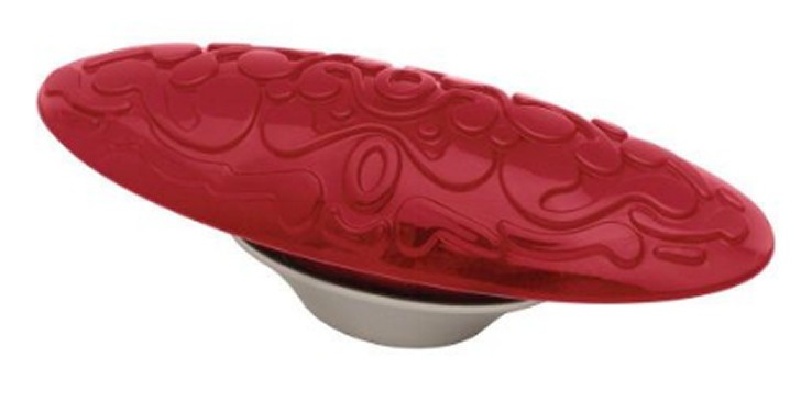 (As-Is) (12 Pack) 3-3/4″ Red Garnet Acrylic Scroll Pull Satin Nickel