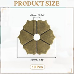 uxcell 10pcs Cabinet Knob Backplate, 1.38 Inch Hex Inch, Bronze Tone