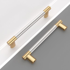 10 Pack 7.5″(192Mm) Gold and Nickel Cabinet Pulls, Knurled Brushed Nickel & Gold