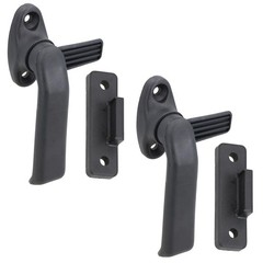 2pk Left Hand Window Handle Lever Catch & Retainer Polypropylene Locker
