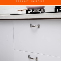 201/304 Stainless Handle Arc Cabinet Drawer Wooden Door Old-fashioned Simple