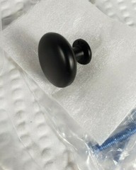 Basics Collection Cabinet Knob 1-1/8 Inch Diameter Matte Black Finish 9 Pack