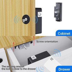 RFID Electronic Cabinet Lock, Smart NFC Drawer Locks, Hidden Card Lock Black