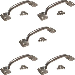 Lot 5 – 4″ Satin Nickle Barn Door Window Pulls Utility Cabinet Handles 4 Screw