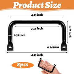 8 PCS Matte Black Metal Cabinet Hardware Pulls for Serving Trays Fruit Tray