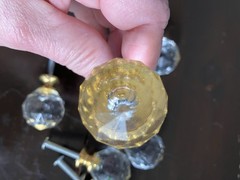 Set of 9 Acrylic Knobs Gold Accent Metal Screws Included