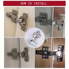 7PCS Stainless Steel Soft Close Cabinet Hinges – Durable for Kitchen & Wardrobe