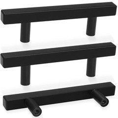 30 Pack Square Cabinet Handles Matte Black Drawer Pulls 5 Length,