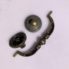 6 PCS Drawer Pulls Handles 3-1/2 Inch Antique Bronze Cabinet Drop Bail