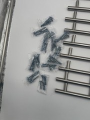 Stainless Steel Drawer Pulls Handles Lot Of 44 With Some Screws 3.5 Inches