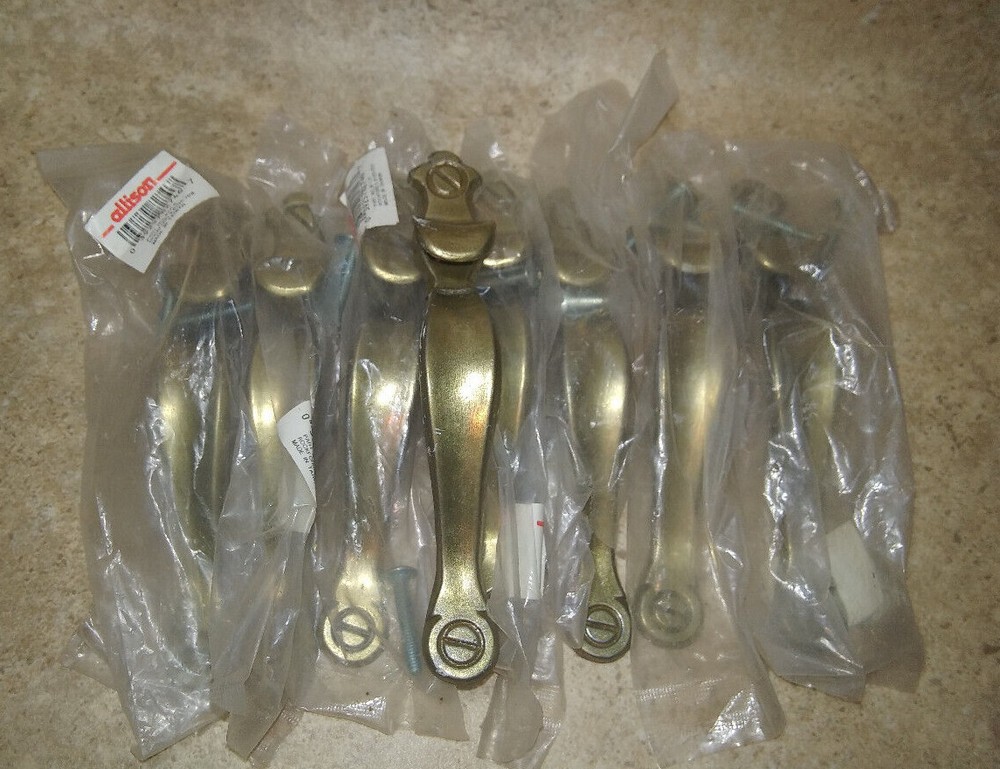 8 Vtg Allison Door Drawer Pull Handles Faux Lever Bronze? 827LB cabinet hardware