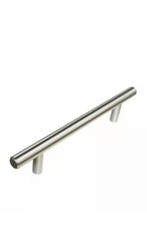 25 Pack Satin Nickel Cabinet Hardware Euro Style Bar Handle Pull 3″ Hole Center-