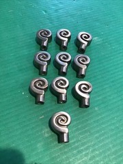 (10) Amerock C-9339-1 Nickel Swirl Spiral Ram Horn Cabinet Drawer Knob Pulls