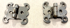 (2) Vintage! Antique! Cabinet Door ~Offset Hinges ~Nickel Plated Brass ~Hardware