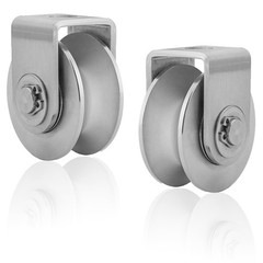2-Pack 2″ Stainless Steel U-Groove Pulley Wheel, Heavy Duty Caster Wheel Trac…