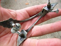 LOT 19 Drawer Door PULL Handle Cabinet Metal Bronze Tone Slung Ornate XC