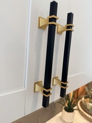 Homdiy Black Gold Cabinet Pulls 5in 128mm Drawer Handles Set of 7 New