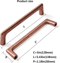 10 Pack 5″(128Mm) Vintage Drawer Pulls Antique Copper Cabinet Pulls Kitchen Hard