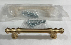 2 Pack 5 Inch Brushed Brass Kitchen Cabinet Handles, Gold Cabinet Pulls
