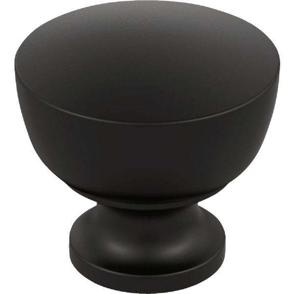 (10)-Amerock Chalice 1.25 In. Dia. Round Matte Black Cabinet Knob BP37022MB