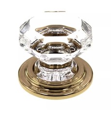 NWT Emtek Old Town French Antique Brass Base Glass Wardrobe Knob 1-3/4” 86028US7