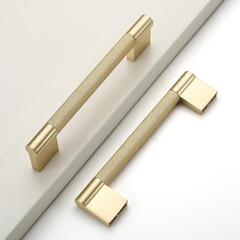 10 Pack 3″(76mm) Brushed Gold Cabinet Handles Knurled Cabinet Pull Kitchen Gold