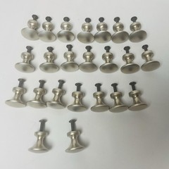 Brushed Nickel Round Mushroom Drawer Cabinet Knobs Pull with Screw Lot of 23 NEW