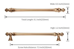 10 Pack 7.5 Inch(192Mm) Champagne Bronze Kitchen Cabinet Handles,Brushed Brass C