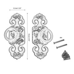 2PCS Vintage Style Brass Ring Pulls, Chinese Style Cabinet Handles Knobs with…
