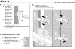 Berta 5/8 inch Overlay Soft Close Face Frame Cabinet Hinges, 105 degree