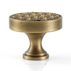 Cabinet Knob, Solid Brass, Studded Design, Modern Drawer Knob, Antique Brass