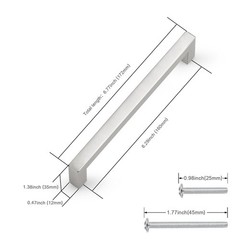 Probrico 12 Pack Hole Centers 6.25Inch Stainless Steel Cabinet Pullsbrushed
