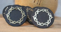 WESTERN DOOR PULLS-BLACK-BARBWIRE DESIGN-CABINET PULLS TRAILER WESTERN DECO