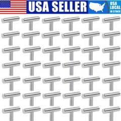 1-200Pcs Cabinet T Bar Handles Door Knobs Kitchen Drawer Hardware Brushed Nickel