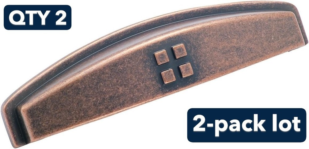 2-pack lot Amerock Forgings BP4453-WC Weathered Copper 3″cc Cabinet Handle Pull